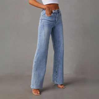 Laney Gerade Geschnittene Jeans mit Hoher Taille - Jeans - Blau - Müller Mode