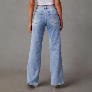 Laney Gerade Geschnittene Jeans mit Hoher Taille - Jeans - Blau - Müller Mode