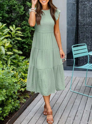Leana - Kleid - Geraffte Büste - Kleider - Hellgrün - Müller Mode
