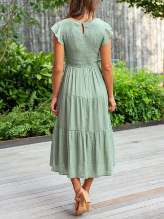 Leana - Kleid - Geraffte Büste - Kleider - Hellgrün - Müller Mode