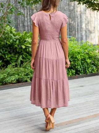 Leana - Kleid - Geraffte Büste - Kleider - Rosa - Müller Mode
