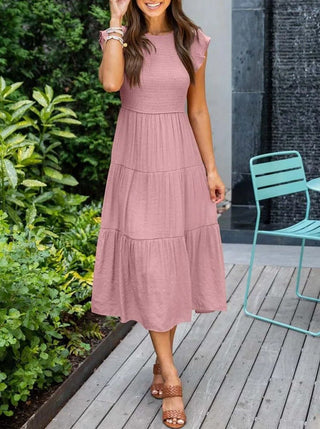 Leana - Kleid - Geraffte Büste - Kleider - Rosa - Müller Mode