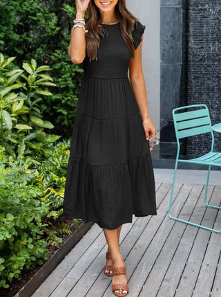 Leana - Kleid - Geraffte Büste - Kleider - Schwarz - Müller Mode