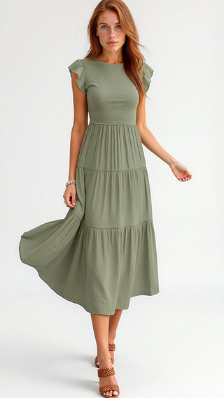 Leni – Smocked - Summer - Midi - Kleid – Plissee - Kleider - Rosa - Müller Mode