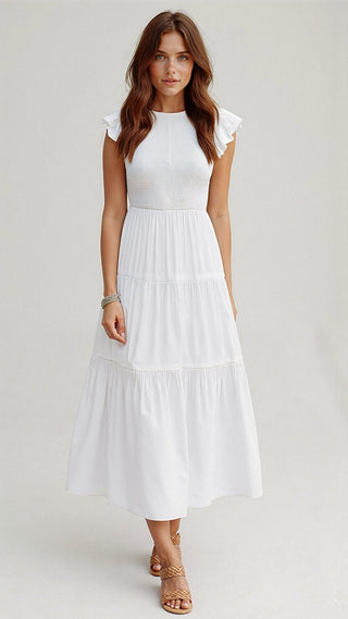 Leni – Smocked - Summer - Midi - Kleid – Plissee - Kleider - Rosa - Müller Mode