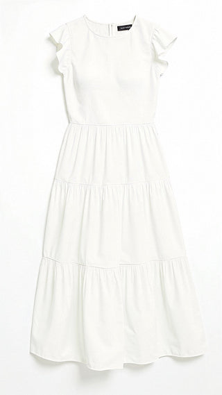 Leni – Smocked - Summer - Midi - Kleid – Plissee - Kleider - Weiß - Müller Mode