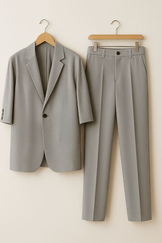 Leo Set aus Kurzarm Sakko und Anzughose - Sets - Grau - Müller Mode