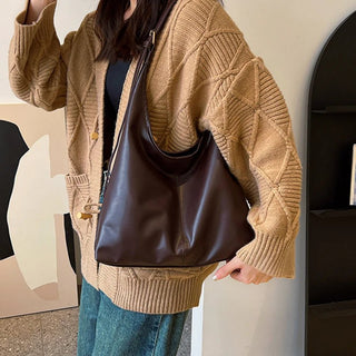 Leyna - Leder - Tote - Tasche - Großes Fassungsvermögen - Schultertaschen - Weiß - Müller Mode