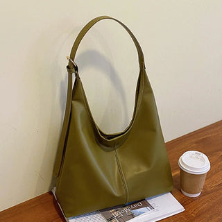 Leyna - Leder - Tote - Tasche - Großes Fassungsvermögen - Schultertaschen - Grün - Müller Mode