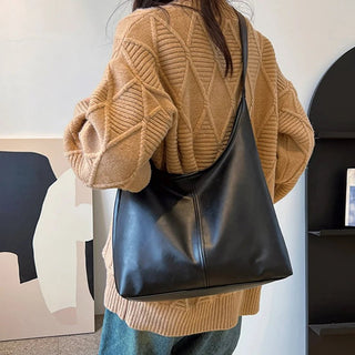 Leyna - Leder - Tote - Tasche - Großes Fassungsvermögen - Schultertaschen - Weiß - Müller Mode