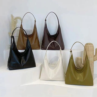 Leyna - Leder - Tote - Tasche - Großes Fassungsvermögen - Schultertaschen - Weiß - Müller Mode