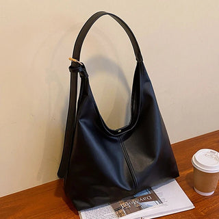 Leyna - Leder - Tote - Tasche - Großes Fassungsvermögen - Schultertaschen - Schwarz - Müller Mode