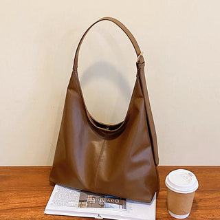 Leyna - Leder - Tote - Tasche - Großes Fassungsvermögen - Schultertaschen - Braun - Müller Mode
