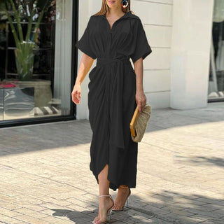 Liane - Kleid - Kragen und Gürtel - Kleider - Schwarz - Müller Mode