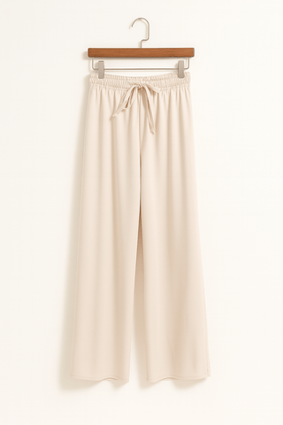 Linsey Schlupfhose mit weitem Bein und Tunnelzugnd - hosen - Beige - Müller Mode