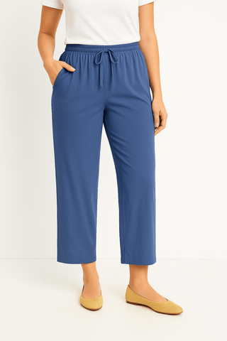 Linsey Schlupfhose mit weitem Bein und Tunnelzugnd - hosen - Blau - Müller Mode