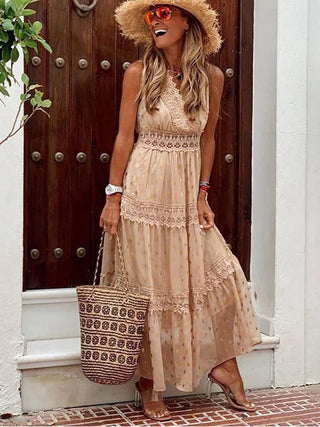 Lola - Maxi - Kleid - Boho Spitze - Kleider - Gelb - Müller Mode