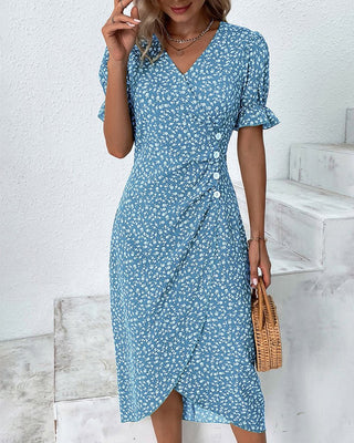 Lorena - Blumenkleid - Lebendig - Kleider - Blau - Müller Mode