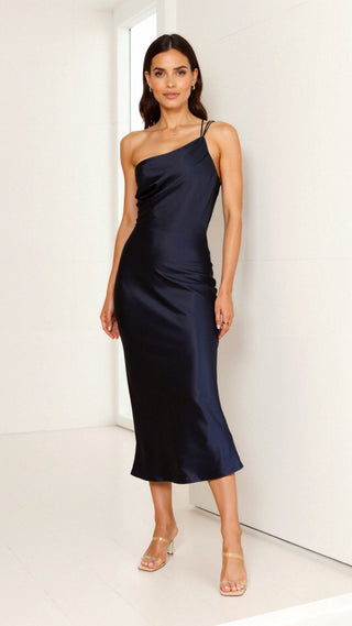 Louise - Verführerisch - One Shoulder Midi - Kleid - Kleider - Orange - Müller Mode