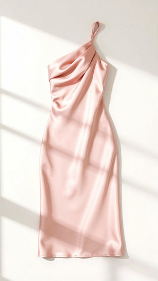 Louise - Verführerisch - One Shoulder Midi - Kleid - Kleider - Rosa - Müller Mode