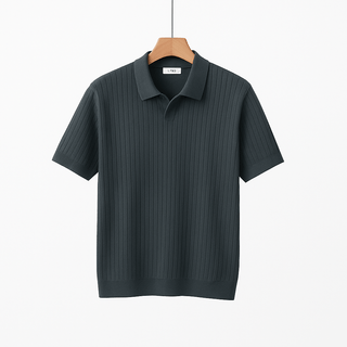 Lucas Strick Poloshirt Herren Kurzarm - Polos - Dunkelgrau - Müller Mode