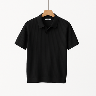 Lucas Strick Poloshirt Herren Kurzarm - Polos - Schwarz - Müller Mode