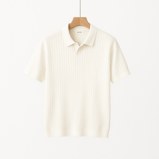 Lucas Strick Poloshirt Herren Kurzarm - Polos - Weiß - Müller Mode