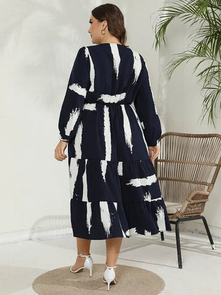 Lyn - Casual Kleid - Lange Ärmel Rüschen - Kleider - Dunkelblau - Müller Mode