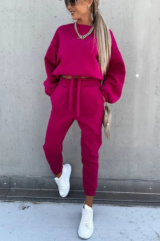 Mackenzie - Pullover & Hosen Set - Trainingsanzug - Sets - Rosenrot - Müller Mode
