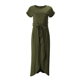 Maike - Maxi Kleid - Schlitz - Kleider - Armeegrün - Müller Mode