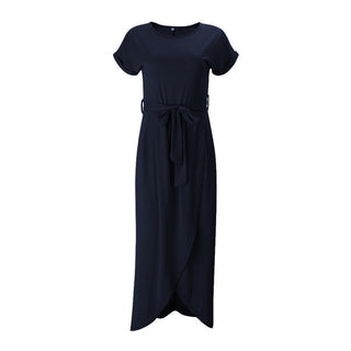 Maike - Maxi Kleid - Schlitz - Kleider - Blau - Müller Mode