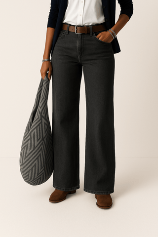 Majken Denim - Jeans mit Weitem Bein - Jeans - Dunkelgrau - Müller Mode