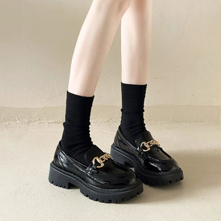 Marceline - Plateau - Loafer - Metallketten - Charme - Loafers - Schwarz Matt - Müller Mode
