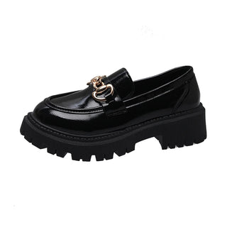 Marceline - Plateau - Loafer - Metallketten - Charme - Loafers - Schwarz Glänzend - Müller Mode