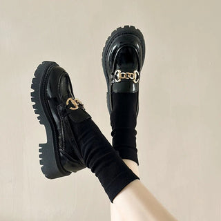 Marceline - Plateau - Loafer - Metallketten - Charme - Loafers - Schwarz Matt - Müller Mode