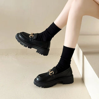Marceline - Plateau - Loafer - Metallketten - Charme - Loafers - Schwarz Matt - Müller Mode