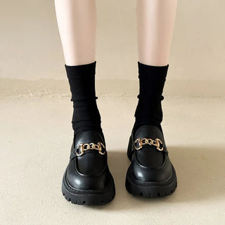 Marceline - Plateau - Loafer - Metallketten - Charme - Loafers - Schwarz Matt - Müller Mode