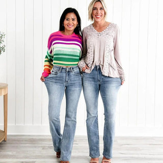 Maren - Bauchfreie Hose - Jeans - Blau - Müller Mode