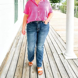 Maren - Bauchfreie Hose - Jeans - Hellblau - Müller Mode