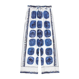 Mariah - Hosenset - Lebendiger abstrakter Druck - Sets - Blau - Müller Mode