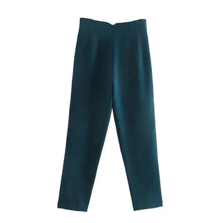 Maryanne - Formelle Cropped - Hose - Hochtaillierter Stil - Stoffhosen - Dunkelblau - Müller Mode