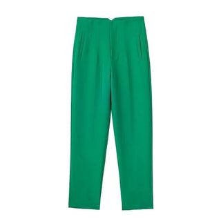 Maryanne - Formelle Cropped - Hose - Hochtaillierter Stil - Stoffhosen - Hellgrün - Müller Mode