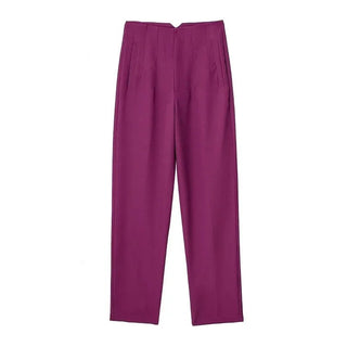 Maryanne - Formelle Cropped - Hose - Hochtaillierter Stil - Stoffhosen - Hellviolett - Müller Mode