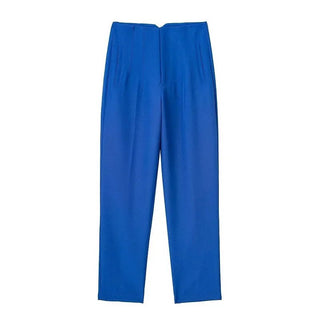Maryanne - Formelle Cropped - Hose - Hochtaillierter Stil - Stoffhosen - Leuchtendes Blau - Müller Mode