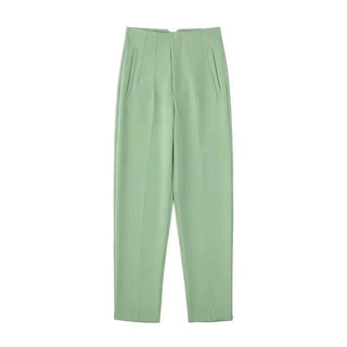 Maryanne - Formelle Cropped - Hose - Hochtaillierter Stil - Stoffhosen - Minze - Müller Mode