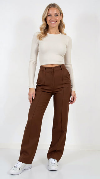 Mathilda Hose mit Weitem Bein - Stoffhosen - Grün - Müller Mode