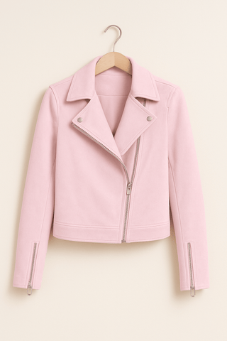Mathilde Bikerjacke aus Wildlederimitat - Leichte Jacken - Rosa - Müller Mode