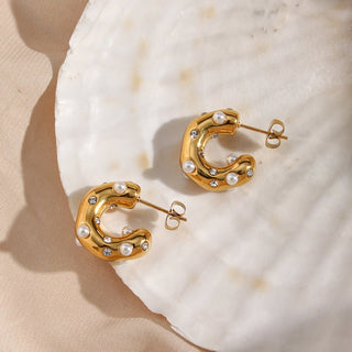 Micara – Dotted Pearls – Ohrringe - Ohrringe - Gold - Müller Mode