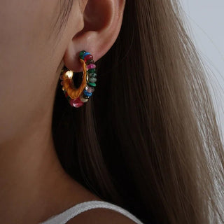 Micara - Gypsy Hoops - Ohrringe - Ohrringe - Mehrfarbig - Müller Mode