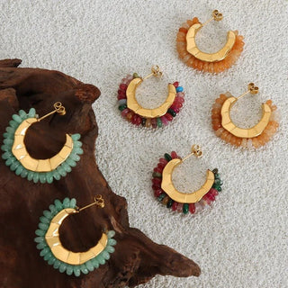 Micara - Gypsy Hoops - Ohrringe - Ohrringe - Orange - Müller Mode